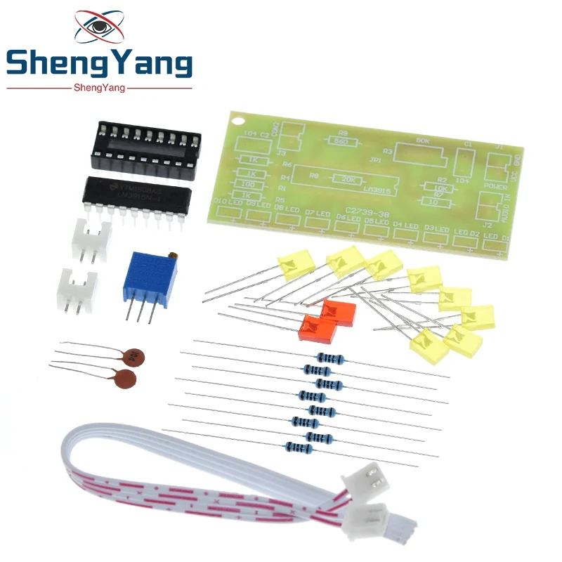 1/2/5 Stück LM3915 Lustiges 10-Stufen-Audio-Pegelanzeiger DIY-Kit Elektronische Audio-Anzeigesuite