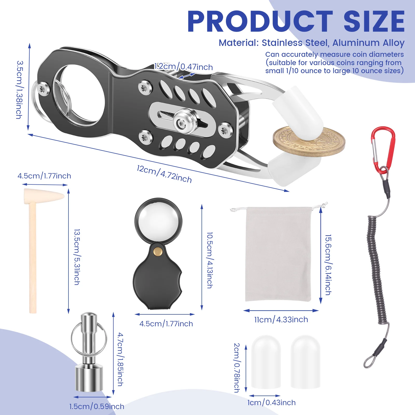 1 Set Pocket Coin Tester Kit Golden and Silvery Coin Ping Test Coins Testing Tools Durable Pocket Coins Ping Pinger Tester Kits