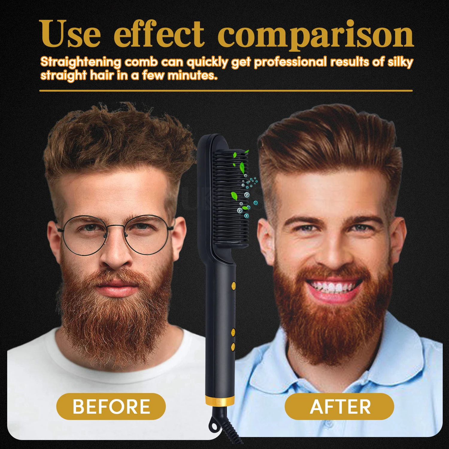 Beard Straightener Brush, Men's Electric Quick Hair Straightening Comb  Massage Comb Curler, Flexible Modeling Beard Care, Ceramic Anti-Scald  Curling Iron Comb for All Hair Type for Men)(Crumpled Packaging), Beauty &  Personal Care,