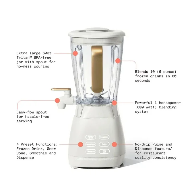 Slush Crush 60 oz 4-Speed Frozen Drink Maker, White Icing by Drew Barrymore 2