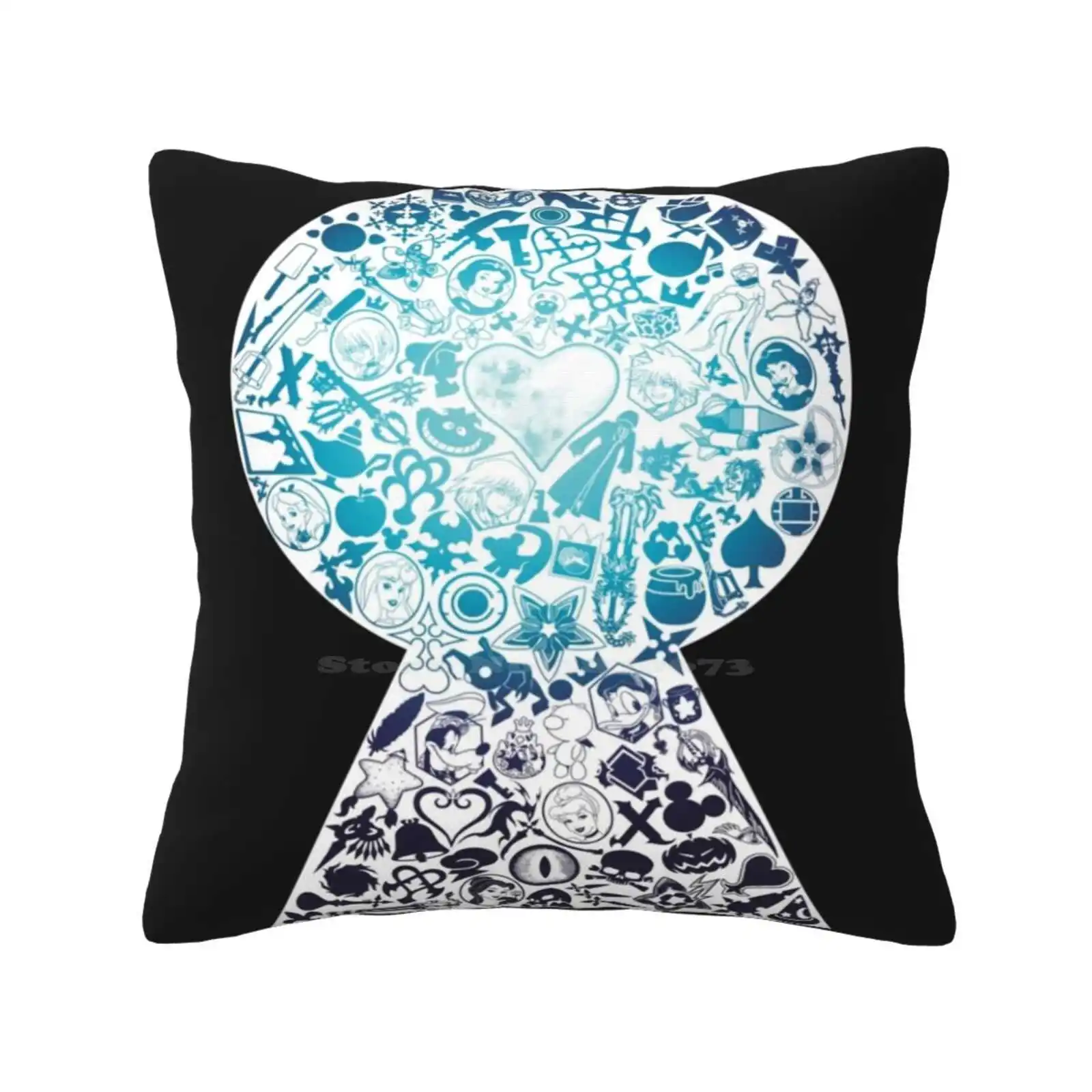 Kingdom Hearts-Buco Della Serratura (Blu) Federa Per Cuscino Kingdom Hearts Ii Kingdom Hearts 2 Kingdom Hearts Catena Di Ricordi