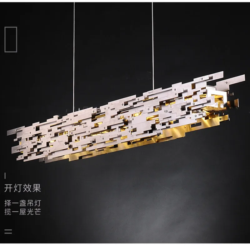 

Modern living room LED chandelier Nordic hotel lobby metal hanging lamp light luxury restaurant Nakajima chandelier lighting