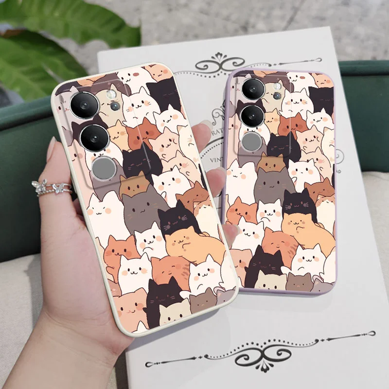 Cute Stacking Cat Silicone Phone Case Cover