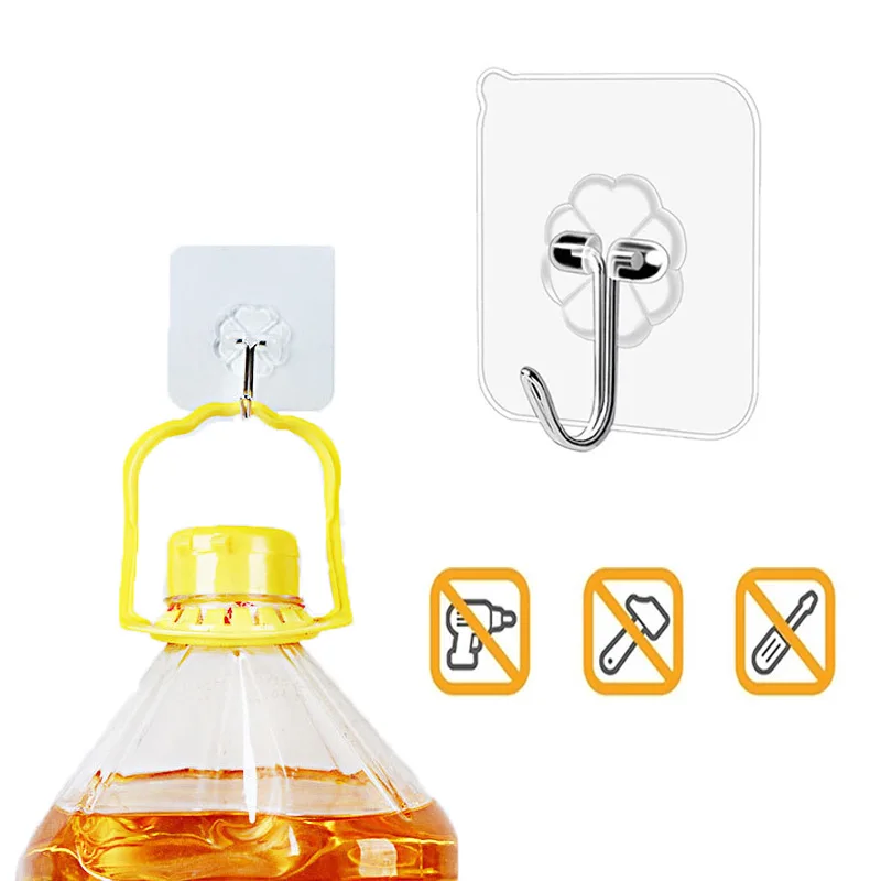 Strong hook paste stainless steel sticky hook cute wall kitchen bathroom coat hook seamless bathroom sticky wall