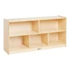 ECR4Kids 5-Compartment Mobile Storage Cabinet, 24in, Classroom Furniture, Natural 1