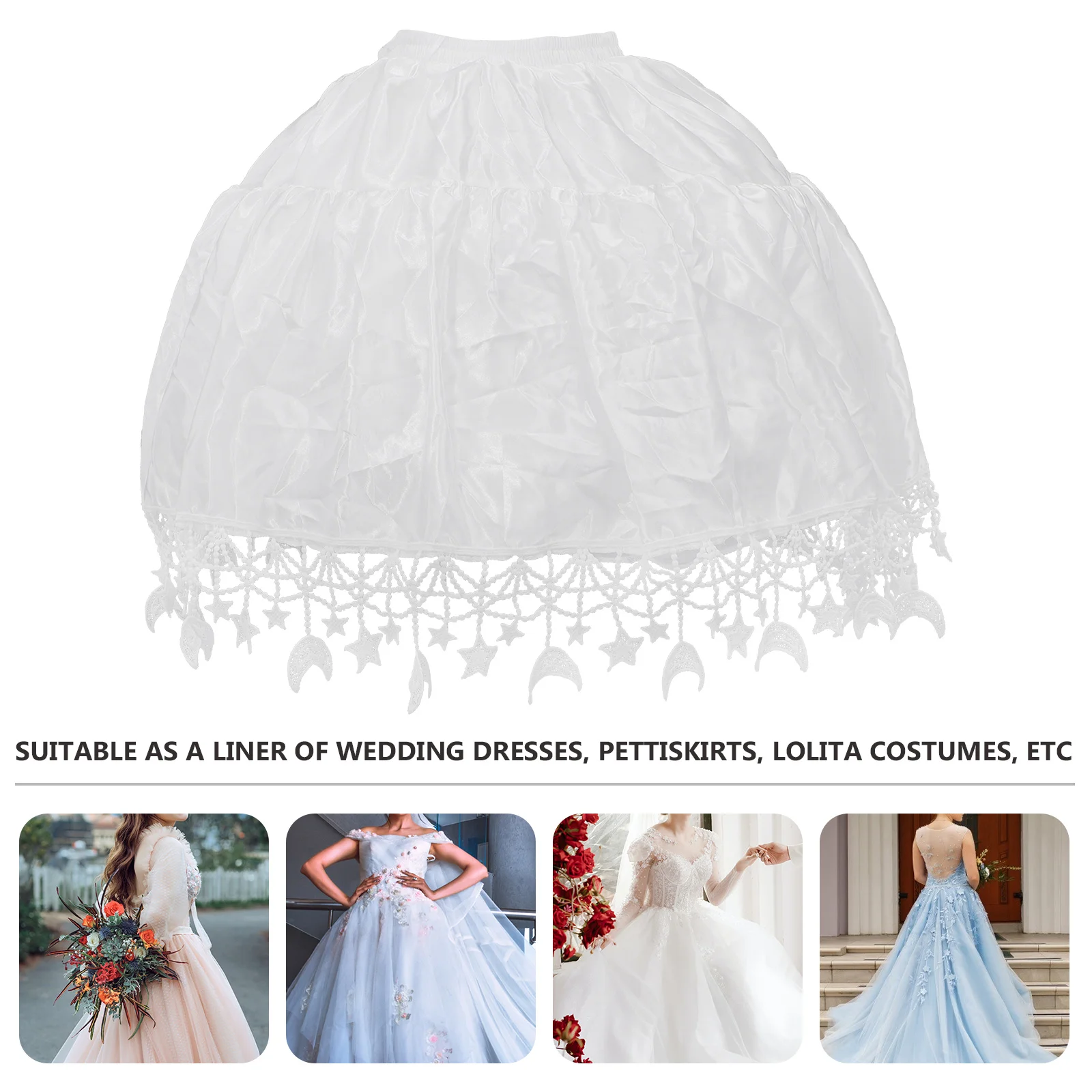 Xingyue Pannier Lolita Dress Skirts for Women White Girls' Dresses Reusable Ruffled Underskirt Flower Miss