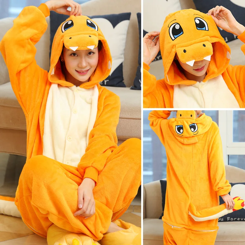 One Piece Hooded Jumpsuits for Adult Baby Girl Clothes Children Panda Pajamas Winter Animal Onesies Cartoon Sleepwear Pyjamas