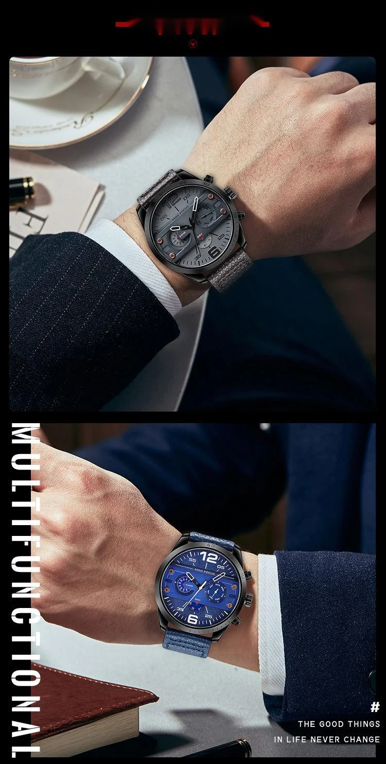 New MINI FOCUS Watch Japanese Movement Multi Functional Mechanical Style Trend Quartz Watch Waterproof Men's Watch 0068G_voghion.com