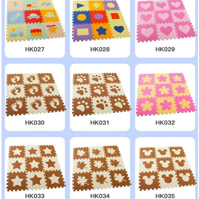 9pcs Pink Foam Play Mat, Interlocking Puzzle Carpet Floor Mat for Baby Crawling and Exercise Various Colors Available Toys Gfits 5