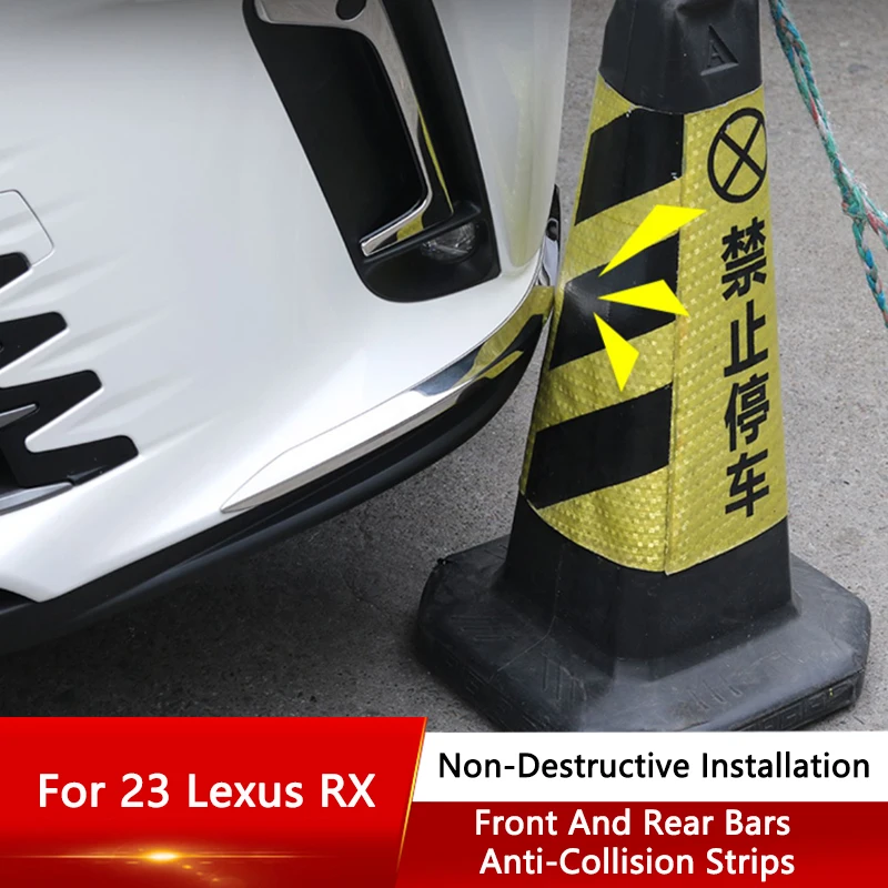 

QHCP Car Front And Rear Bar Anti-Collision Strips Corner Protection Modification For 2023 Lexus RX Auto Body Decoration Supplies