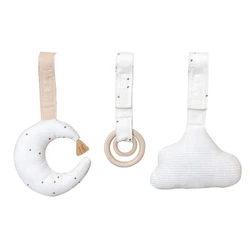 Hanging Toy Baby Wooden Gym Activity Toy Pendant Infant Sensory Toy 3pcs Set of Hanging Playing Toy Newborn Gifts