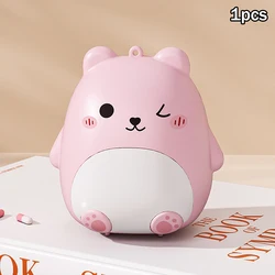Charming Bear Portable Double - Layer Pill Box with Separate Compartments (Pink)