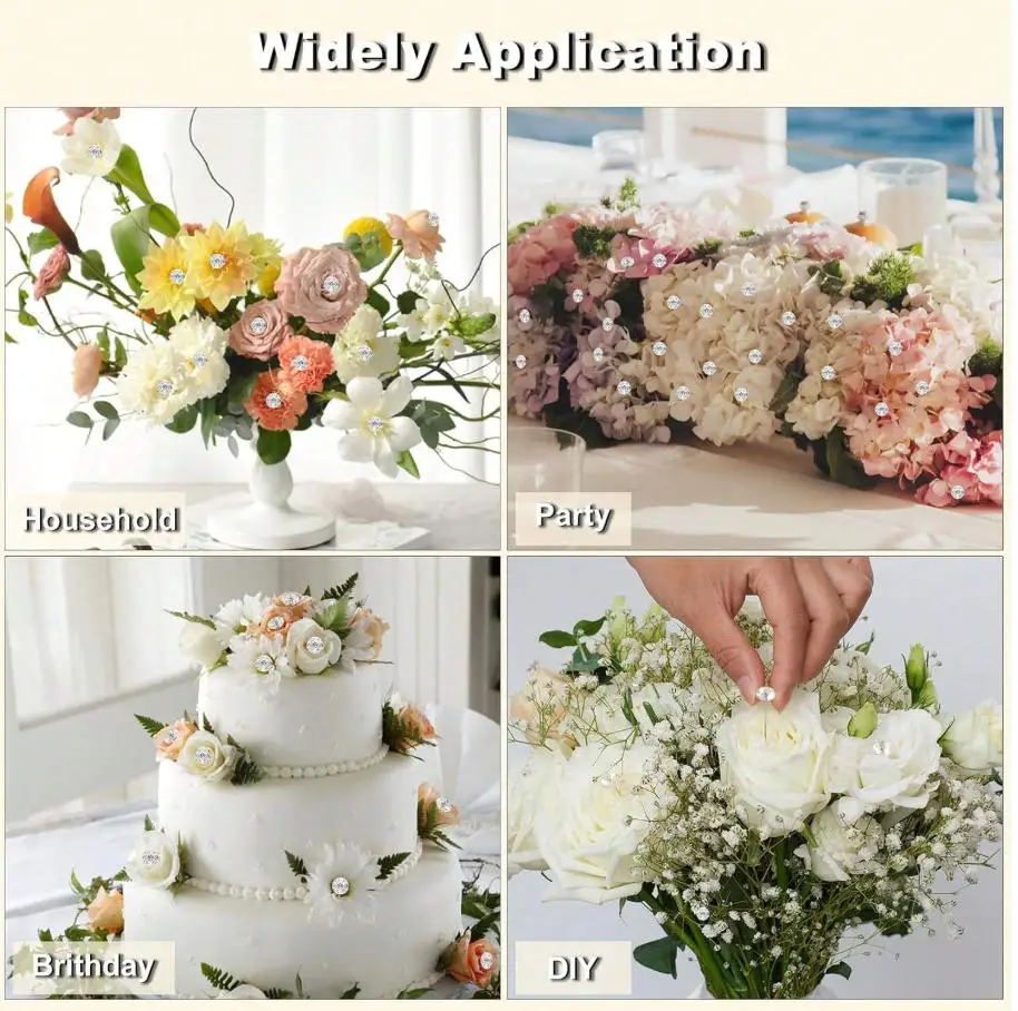 50/100Pcs 다이아몬드 라인스톤 크리스탈 헤드 핀, 결혼 기념일을 위한 투명한 꽃다발 꽃 핀 발렌타인 데이 DIY 공예