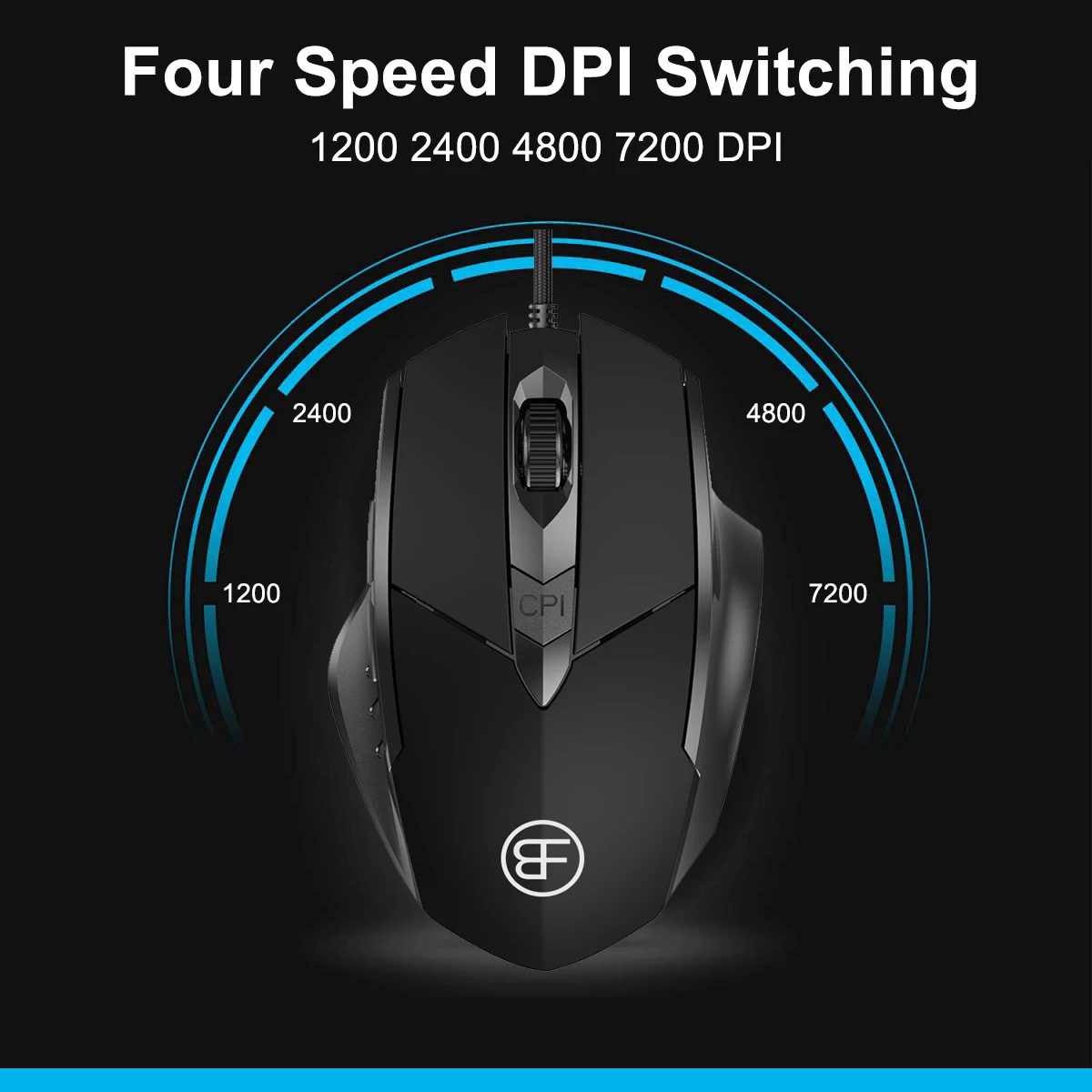 Wired Gaming Mouse 7200DPI Corded Computer Mouse with 6-Button Ergonomic Mice Office and game for Laptop PC Desktop gaming mouse,ergonomic mouse,wired mouse