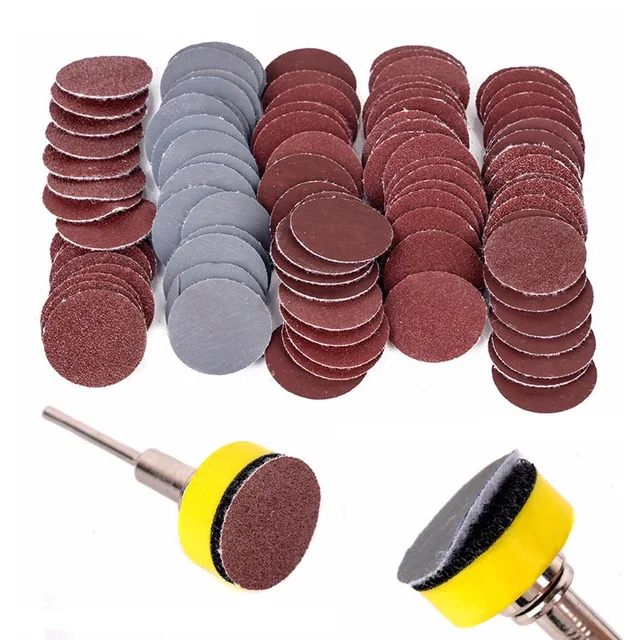 100Pcs 1inch 25mm Sanding Discs Pad 100-3000 Grit Abrasive Polishing Pad Kit for Dremel Rotary Tool Sandpapers Accessories ZT15-100PCS
