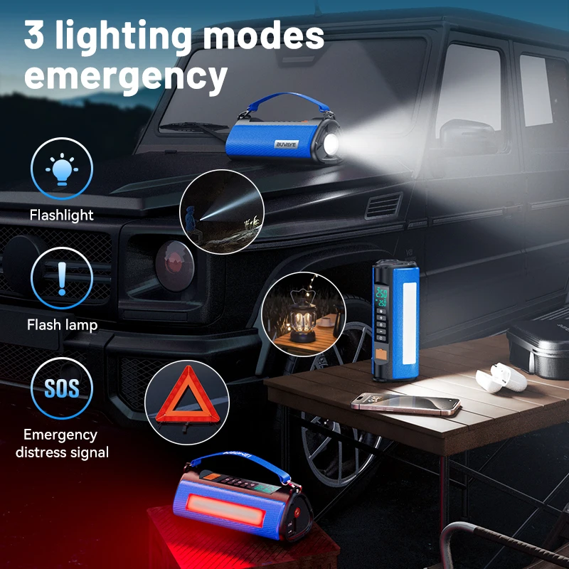 Professional 2000A Car Battery Jump Starter & Power Bank with 150PSI Air Pump – 12V Booster 4