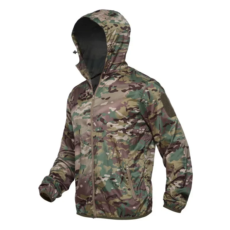 

New Spliced Autumn Springtime Men's Jacket Coat Clothing Tactical Outwear Breathable Nylon Light Windbreaker