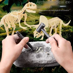 Jouet d'excavation géologique de dinosaure fossile, boîte aveugle, guerrier en terre cuite et chevaux, jouets éducatifs manuels pour enfants, bricolage 