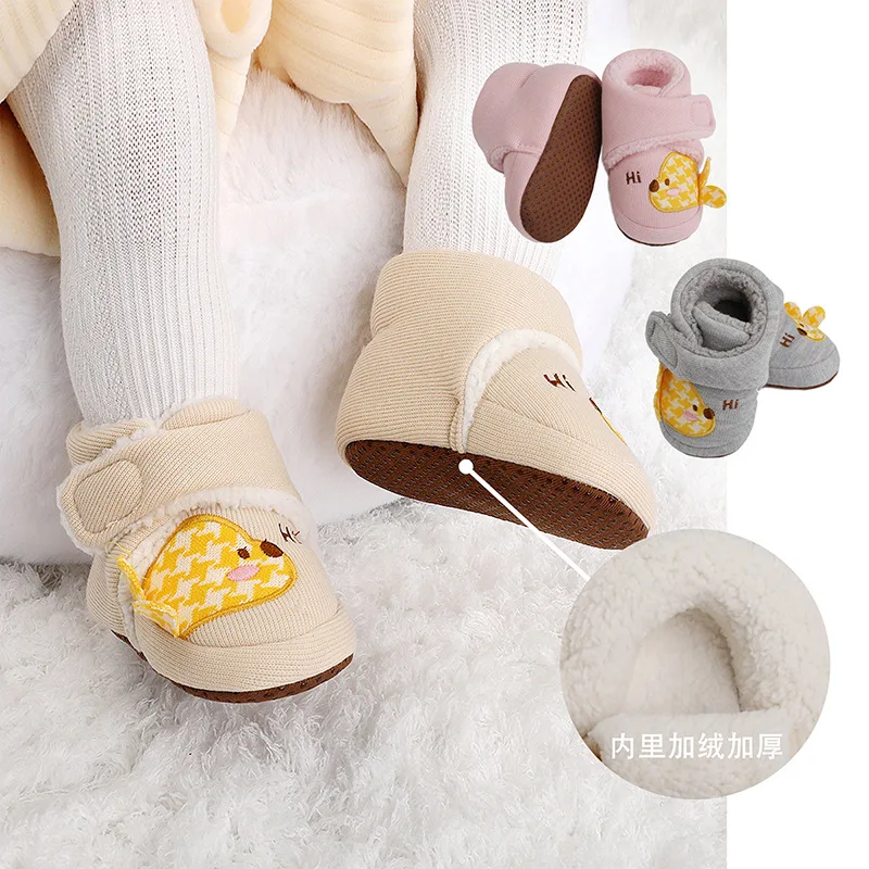 

Newborn Baby Shoes Winter Snow Booties Warm Infant Boy Girl Toddler Crib Shoes Anti-slip Soft First Walkers 0-18 Months