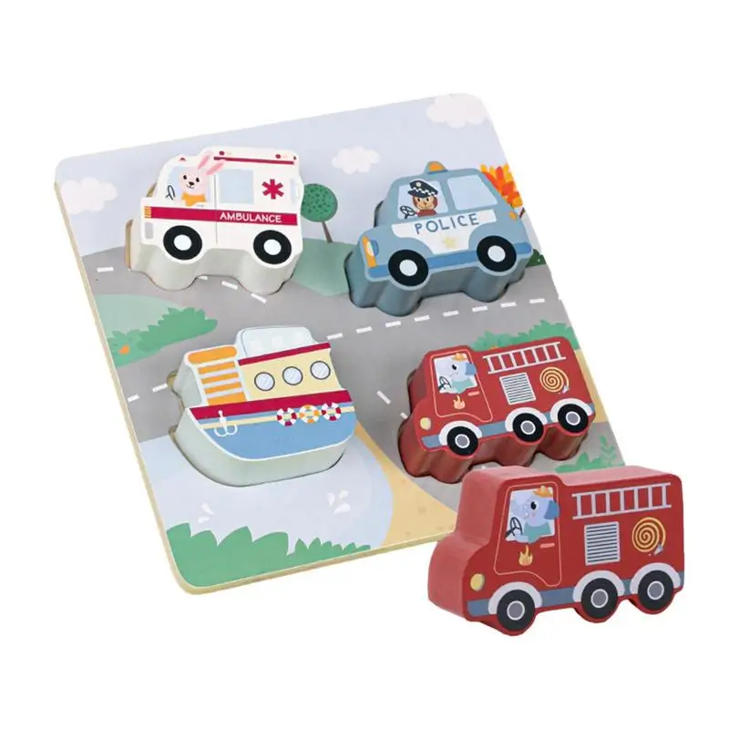 

Car Matching Game Portable Wooden Toddler Puzzle Car Toy Vehicle Shape Jigsaw Puzzles Multifunctional Burr-Free Puzzle Board Car