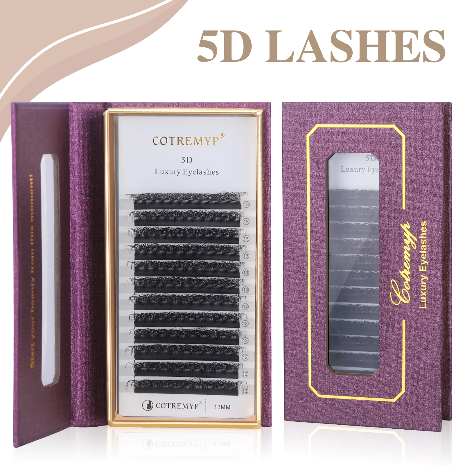 

Luxury 5D Fake eyelashes W Shape Soft Natural cluster lashes Professional 5D Individual Eyelash Extension for women make up