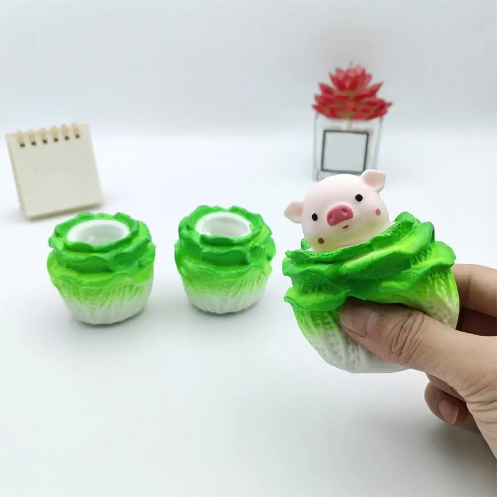 

Medium Size Squeeze Toy Soft Tpr Squeeze Fidget Toy Cartoon Cabbage Pig/rat/rabbit Doll for Quick Stress Relief for Kids
