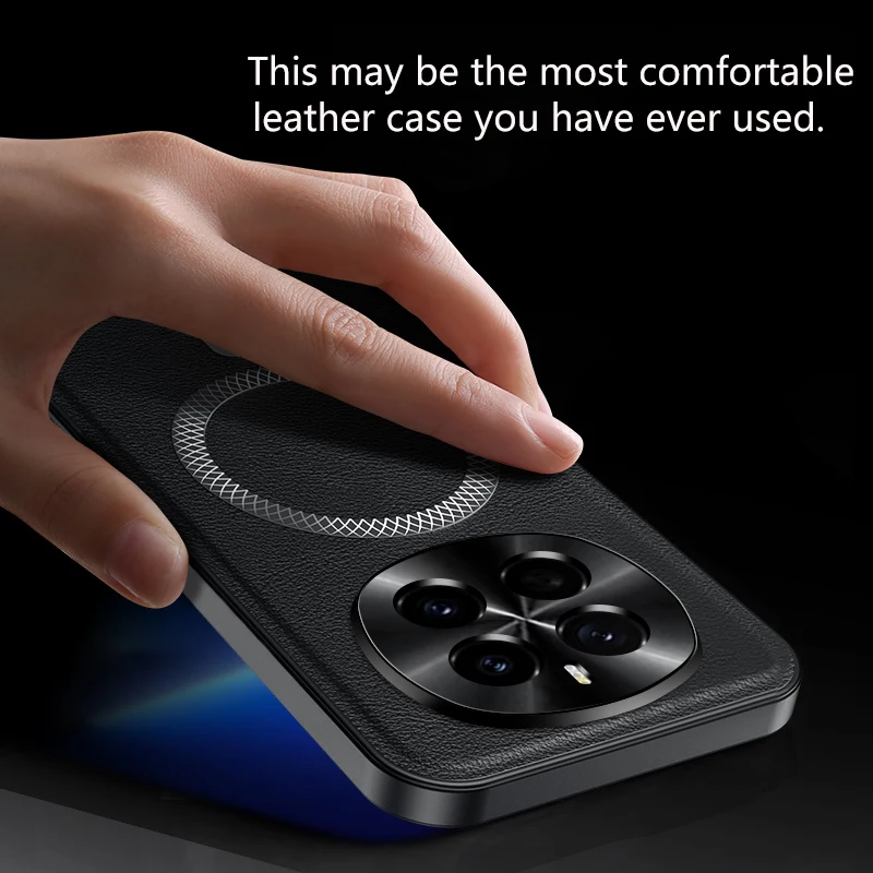 Luxury Leather Texture Magnetic Case for Wireless Charging - For Honor Magic Series