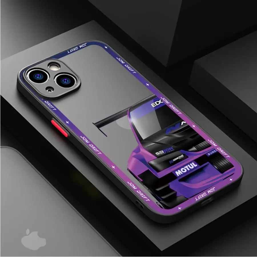 Sleek Automotive-Inspired Matte Hard Shell Phone Case