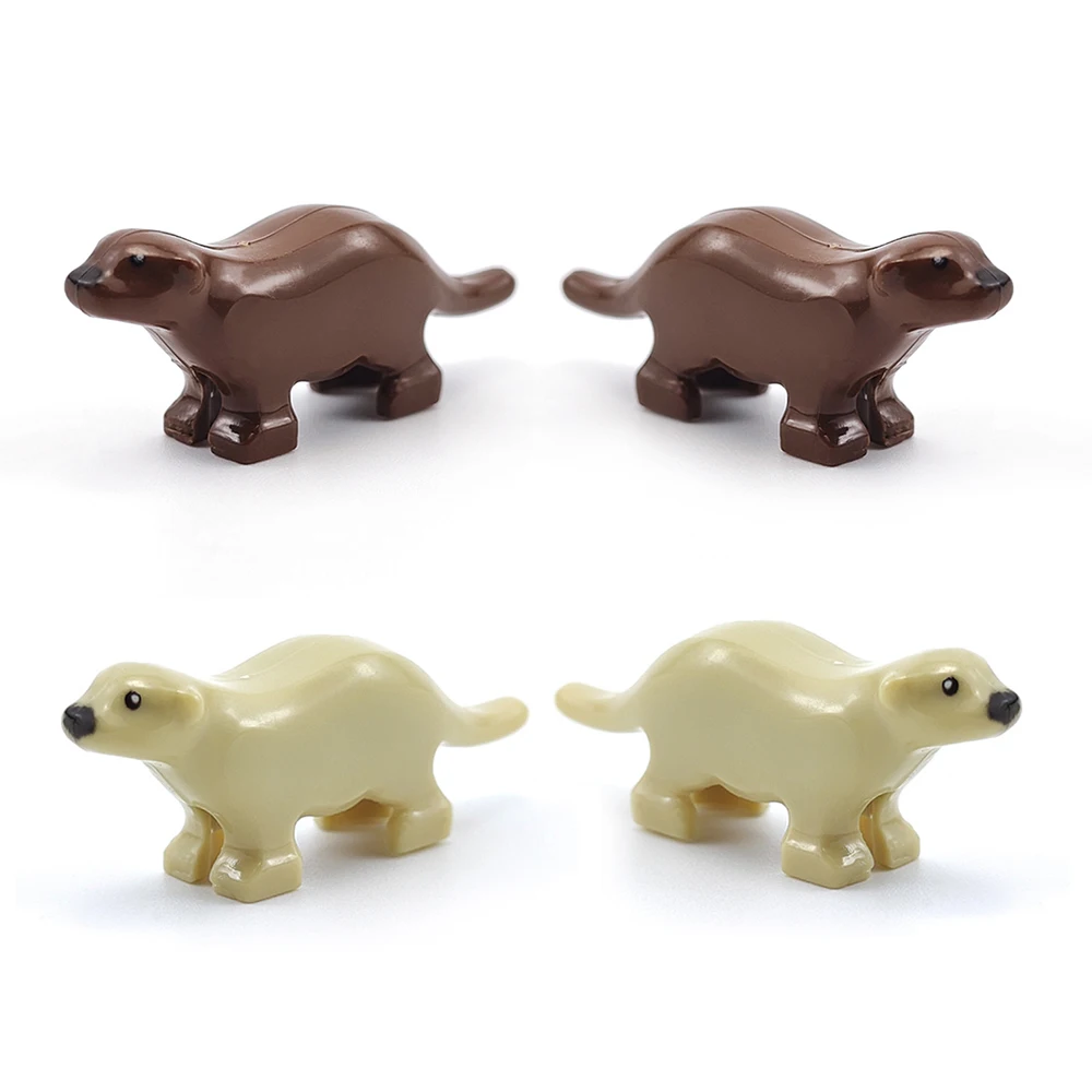 Animal Building Blocks Set – Otter Forest River Scene DIY Toy, 5pcs Creative Decoration, Kids Birthday Gift