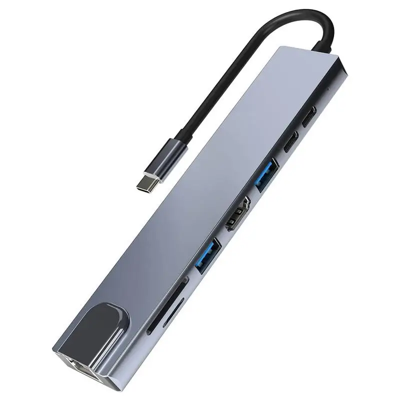 

USB-расширитель типа C док-станция «подключи и работай» 8 в 1 USB C разделитель для кардридера жестких дисков ноутбука мыши принтера клавиатуры