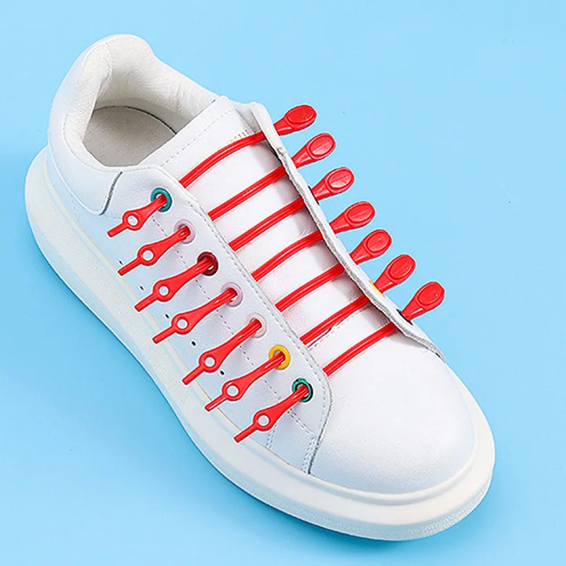 12pcs Stretch Silicone Shoelaces No Tie Shoe laces Elastic Laces