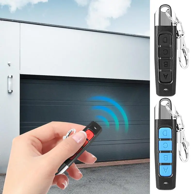 Garage Opener Remote 433Mhz Copy Remote Controller With Keychain 4 Button Remote For Garage Replacement Driveway Gate Opener
