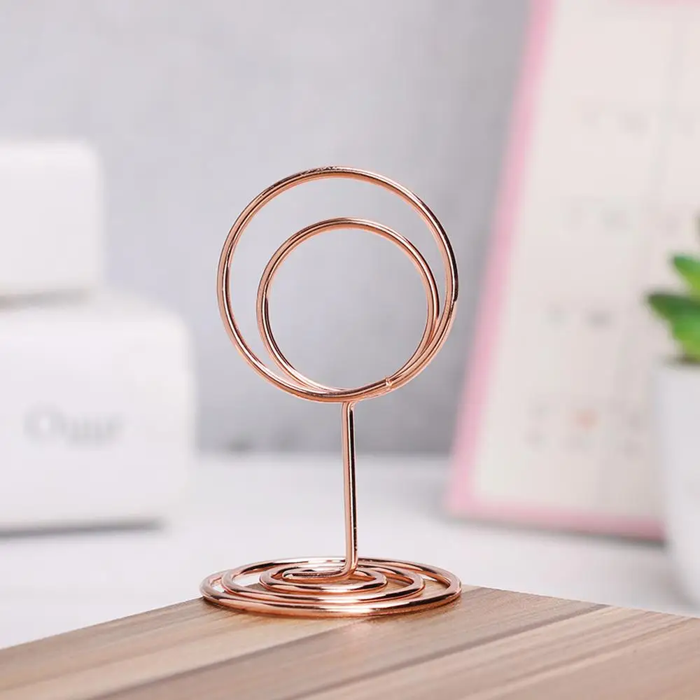 Metallic Place Card Photos Clips Desktop Decoration Paper Clamp Stand Table Numbers Holder Wedding Supplies