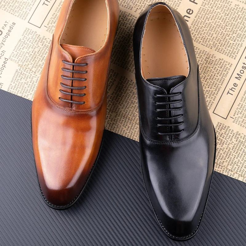 Mens Leather Dress Shoes Party Office Suit Matches Comfortable Handcrafted