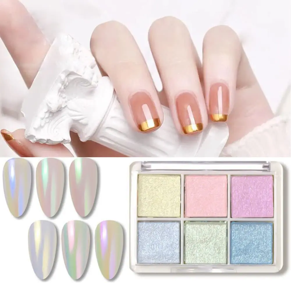 2 Boxes White Pearl Chrome Nail Powder, Mirror Effect Aurora Magic  Pearlescent White Nail Powder Pigment, High Gloss Glitter Nail Art,  Holographic Ice Aurora Dust Nail Powder for Manicure Decorations  Type1-White Pearl