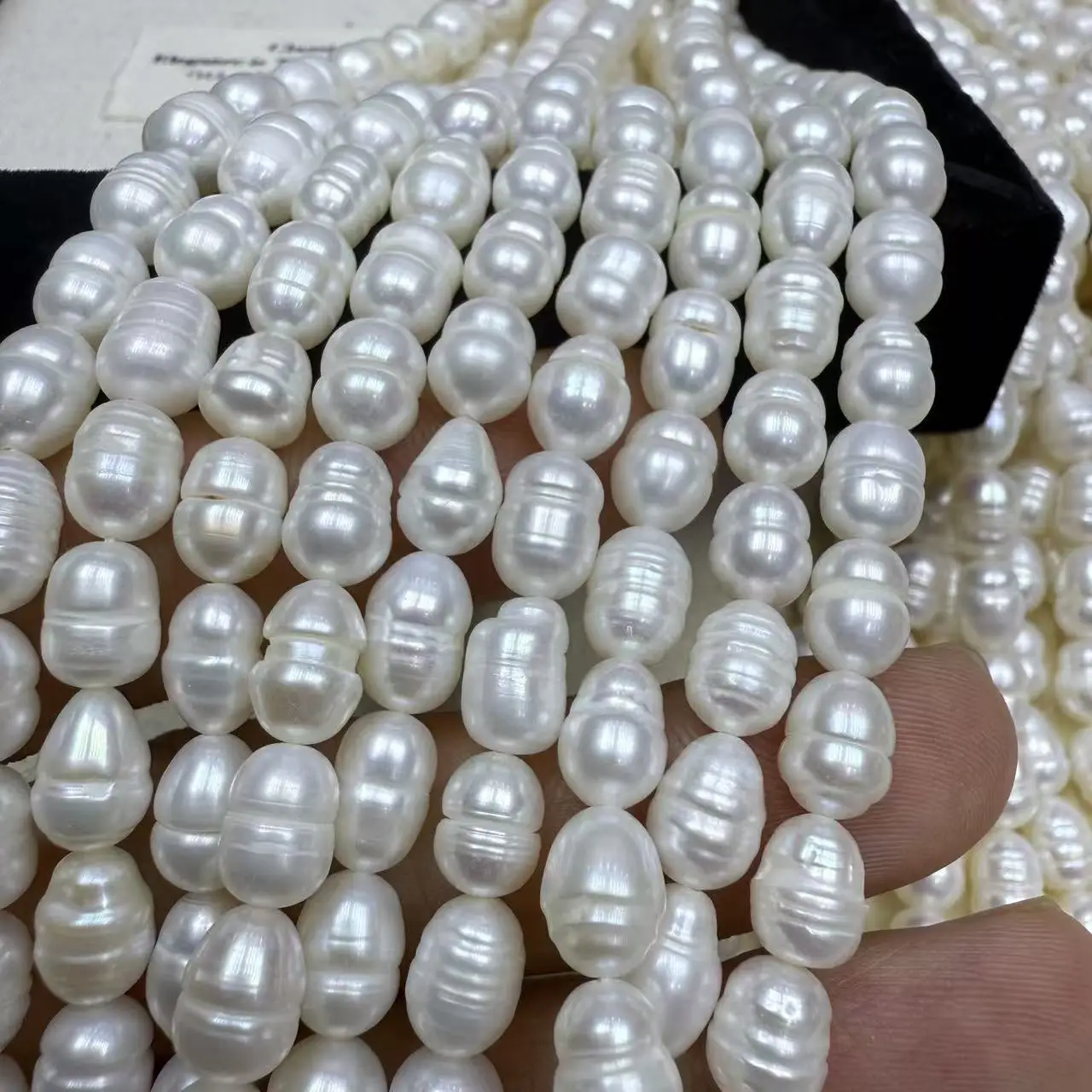 6-7mm 천연 담수 진주 쌀 모양 루즈 스페이서 비즈 DIY 목걸이 팔찌 보석 제작 용품 액세서리 33cm