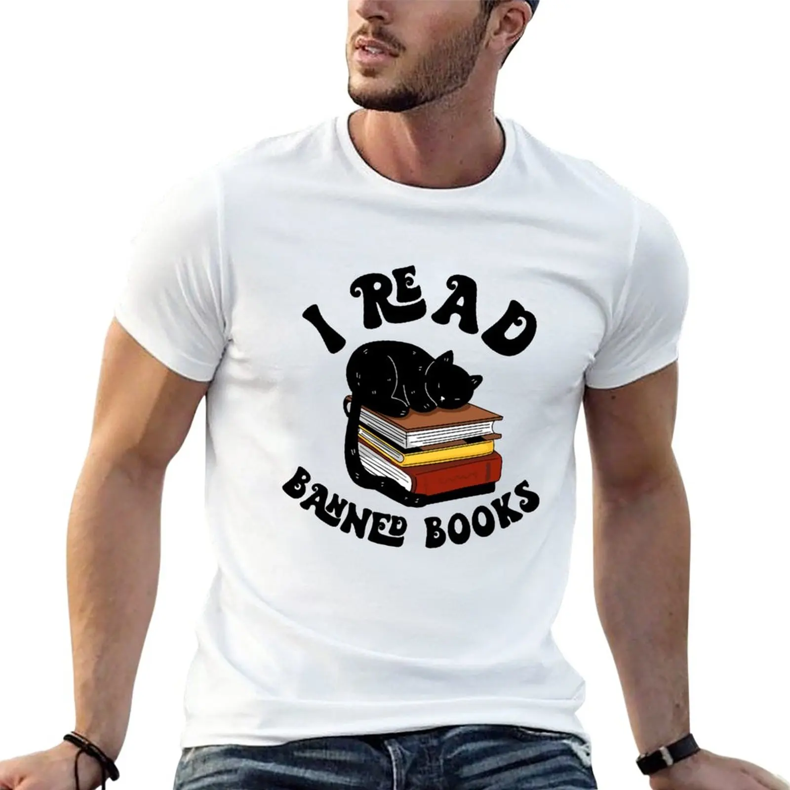 

New I Read Banned Books Funny Cat T-Shirt black t shirts funny t shirts mens t shirts pack