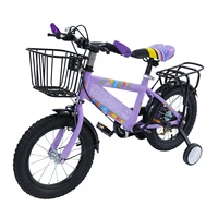 Vélo pour enfants de 14 pouces pour les enfants de 3 à 6 ans avec roues d'apprentissage, panier, siège réglable et pneus antidérapants 4