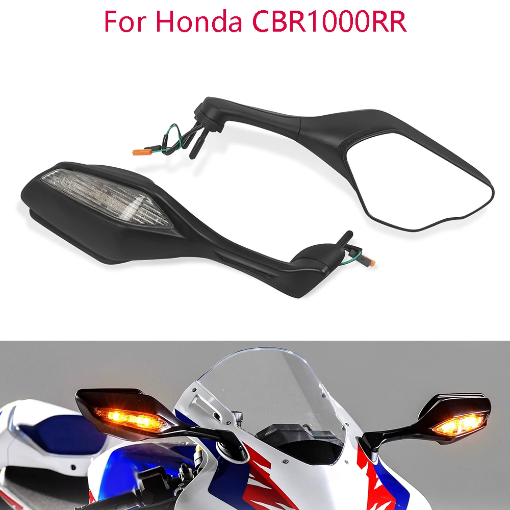 

For Honda CBR1000RR CBR1000 RR CBR 1000 RR 2017-2023 Motorcycle Side Rear View Mirror Rearview Mirrors With Turn Signal Light