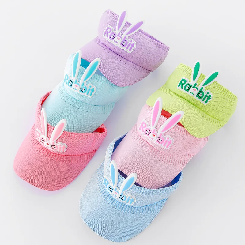 

Children's empty hat summer cartoon rabbit sunscreen sun hat boys and girls big brim baby shade cap