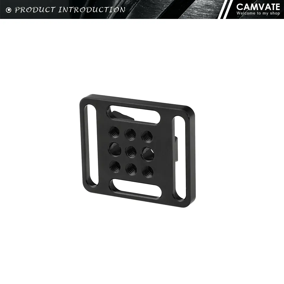 Quick Release V-Lock Wedge Mount Base Plate With 1/4"-20 Mounting Points & Groov