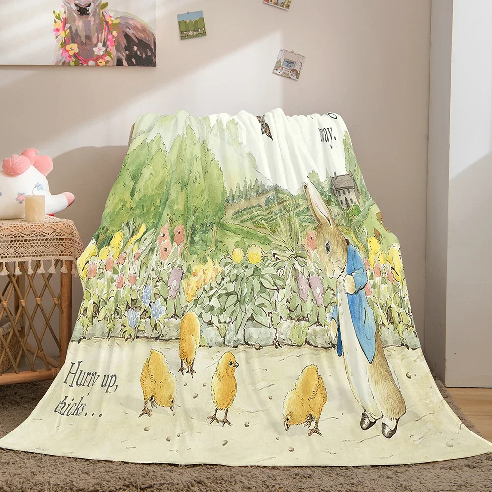 Soft Sherpa Blanket Peter The Rabbit Flannel Blanket for Bedding Room Sofa Soft Blanket Bedspread Home Decor Office Nap 3