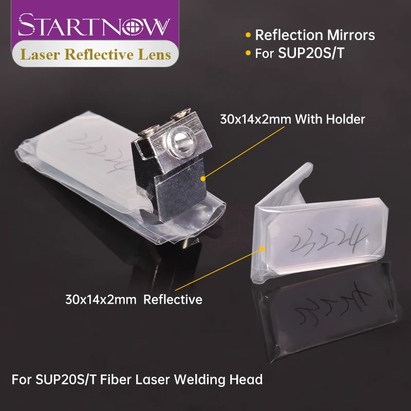 Startnow Laser Reflector Mirrors 30x14x2mm For CQWY SUP20S/T QILIN Welder Cutting Head Collimation Reflective Lens With Holder