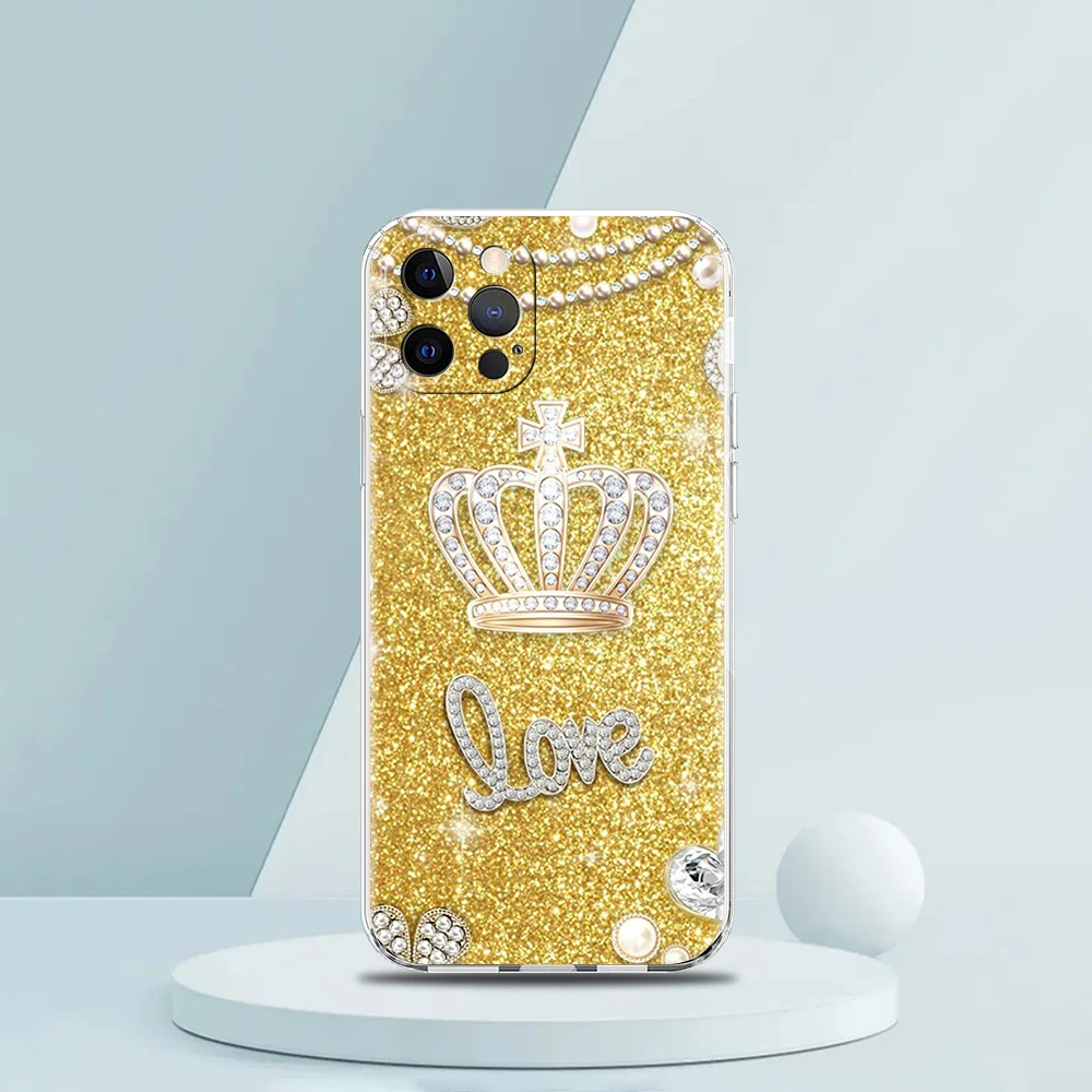 Diamond Crown Transparent Soft Phone Case - Elegant and Durable Protection