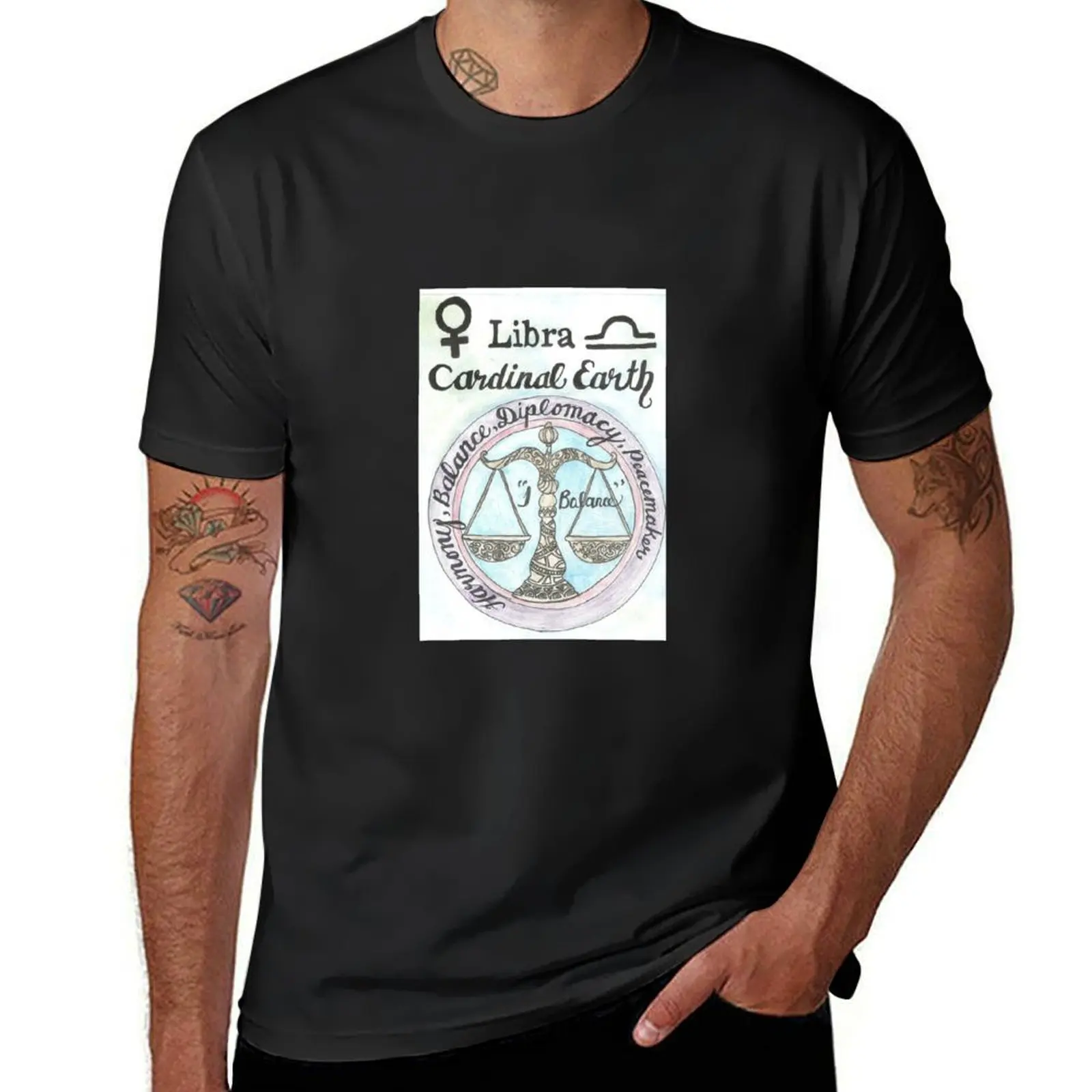 Libra T-Shirt oversized blacks mens big and tall t shirts