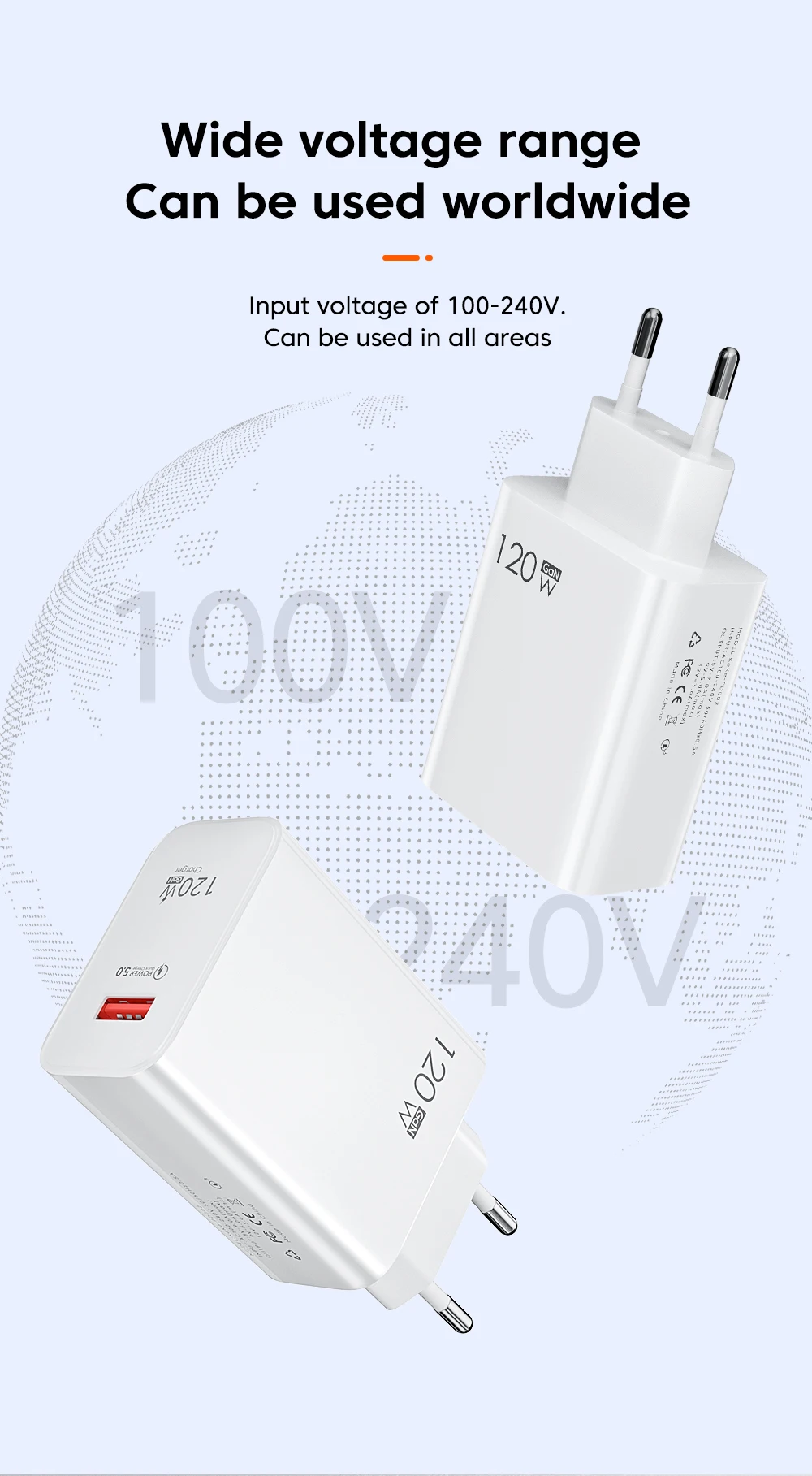 Olaf 120W USB Charger Power Adapter Fast Charging 6A Type C Cable For Huawei Samsung Xiaomi Quick Charge 3.0 Chargeur USB C Cord