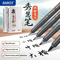 BAOKE 4Tips Calligraphy Pen Set for Writing, Drawing & Hand Lettering, Black Ink Brush Markers Sketching Art Supplies for Artist 3