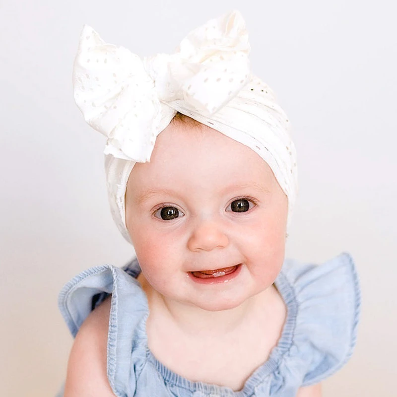 Baby Turban Hats Baby Girls Boys Hat Solid Color Bow Knotted Hats