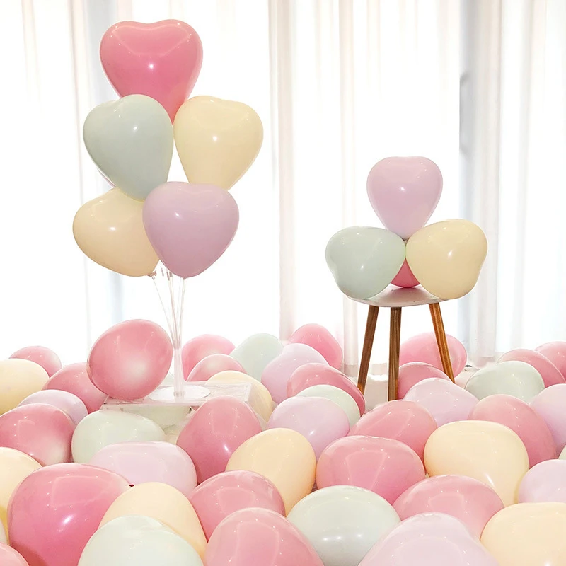 

100pcs 10Inches Heart Balloons Strong Latex Balloon Birthday Wedding Decoration Valentine's Day Decor Baby Shower Party Supplies