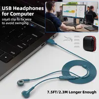 USB A Headset for PC Desktop Wired USB Headphones with Microphone Mute Control Computer In-Ear Stereo Noise Cancelling Earphones - Image 4